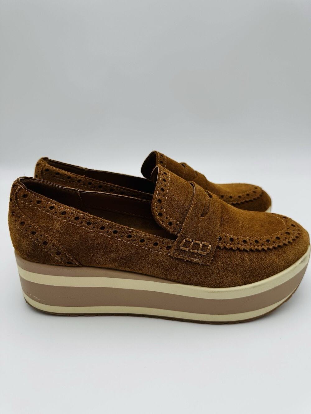 Dolce Vita Brown Suede Platform Loafers